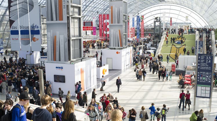 Das Gelände der Leipziger Buchmesse während der Ausstellung 2014. (Keystone)