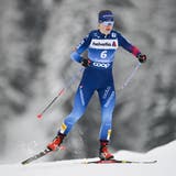 Nadine Fähndrich kann in der vierten Etappe der Tour de Ski nicht ganz mithalten und  muss einen Rückschlag hinnehmen. (Gian Ehrenzeller / KEYSTONE)