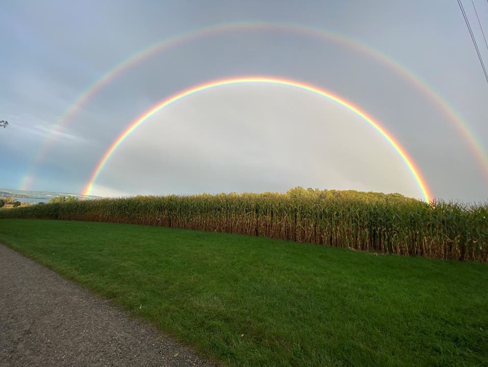 Leser Rehan Neziri entdeckte diesen Regenbogen zwischen Kreuzlingen und Lengwil. 