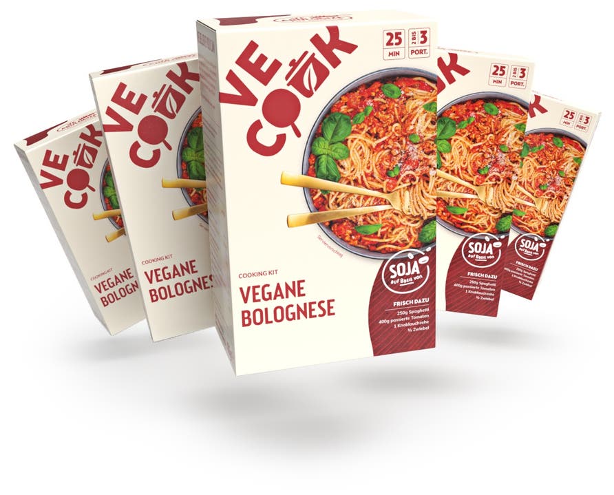 Das erste Cooking Kit von Ve Cook ist eine vegane Bolognese auf der Basis von Soja.