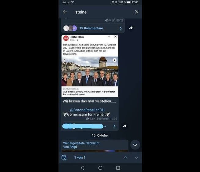 Die Gruppe bezieht sich auf einen Bericht von PilatusToday.
