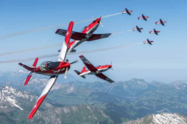 Das PC-7-Team der Schweizer Luftwaffe.