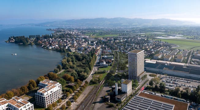Das Immobilienunternehmen HRS plante in Steinach seit Jahren ein Hochhaus. Dieses wäre mit 65 Metern der höchste Wohnturm der Ostschweiz gewesen. Der vorgesehene Standort wurde zuletzt als Parkplatz genutzt.