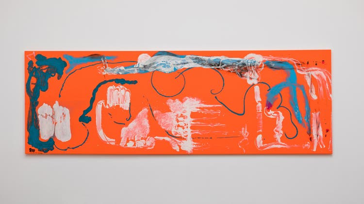 Michaela Eichwalds «Panzerwiese Hartelholz» (2020) erstreckt sich in der Kunsthalle Basel auf über vier Meter Breite. (Nicolas Gysin / Kunsthalle Basel)