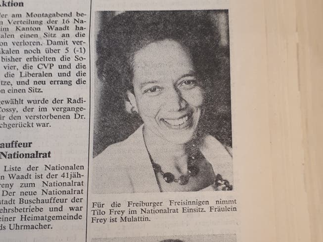 In der Zeitung von 1971 steht es geschrieben: Fräulein Frey ist Mulattin.
