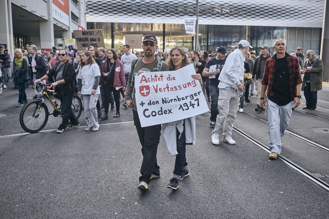 Demonstration gegen die Covid-Massnahmen.