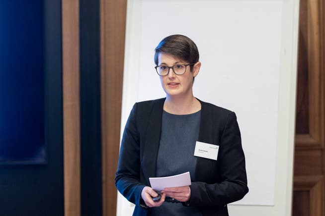 Die Ökonomin Emilie Gachet bei der Präsentation der Regionalstudie in Aarau.