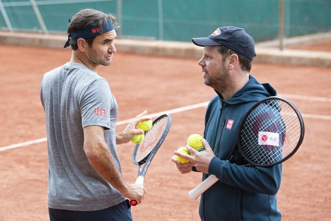 Roger Federer und sein Trainer Severin Lüthi.