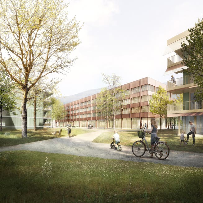 Campus Technik Grenchen: Illustration des Siegerprojekts von Stähelin Partner Architekten AG Basel.