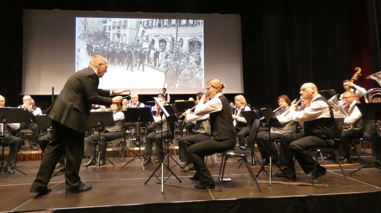 Die Stadtmusik Brugg feierte am Wochenende ihr 175-Jahr-Jubiläum. (Ina Wiedenmann/ Aargauer Zeitung)
