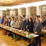 Die erste Sitzung des frischgebackenen Einwohnerrats Brugg fand 2018 im Rathaussaal statt. (Michael Hunziker (26. Januar 2018))