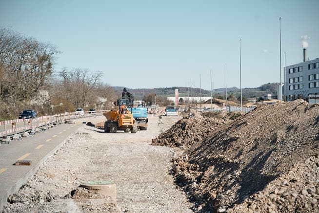 Bau der neuen Rheinstrasse bei Salina Raurica.