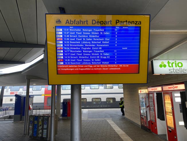 Am Mittwoch kam es zwischen Winterthur und Wil zu Zugausfällen.