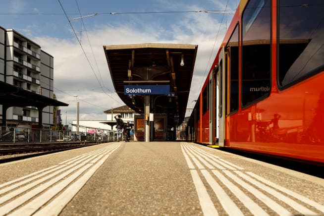 Blick auf den heutigen RBS-Bahnhof in Solothurn. 