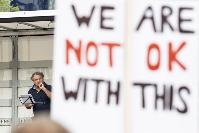 Toi Toi AG probably not either. Marco Rima at the Corona demo on September 19, 2020 in Zurich.