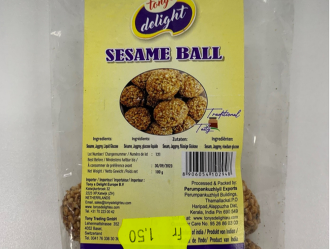 Vom Verzehr der betroffenen Snacks «tony’s delight Sesame Ball» wird abgeraten.