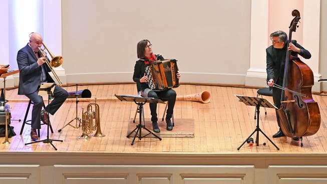 Das Trio Cappella (von links): Armin Bachmann, Claudia Muff und Peter Gossweiler. 