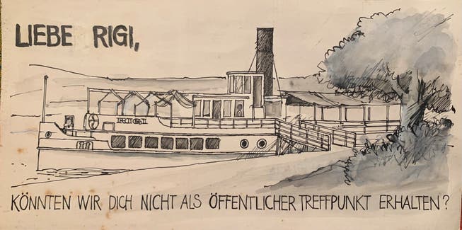 Werbeplakat für den Erhalt des Dampfers Rigi.