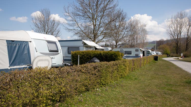 Das Gebiet Brüggli mit dem Camping (Bild: Matthias Jurt (Zug, 21 April 2021))