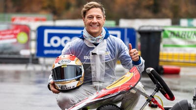 Supersport-Weltmeister Dominique Aegerter auf der Kartbahn in Lyss. (Valentin Hehli / MAN)