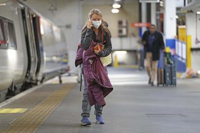  Greta Thunberg bei ihrer Ankunft in Glasgow am Samstag.