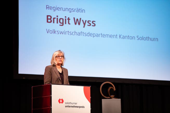 Regierungsrätin Brigit Wyss bei der diesjährigen Preisverleihung im Landhaus in Solothurn.