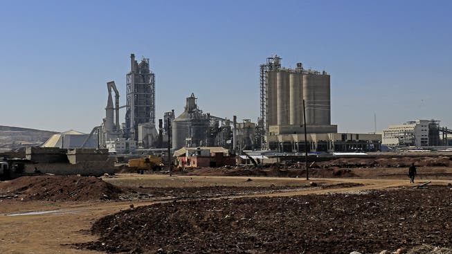 Die Lafarge-Zementfabrik in Jalabiya im Norden von Syrien.