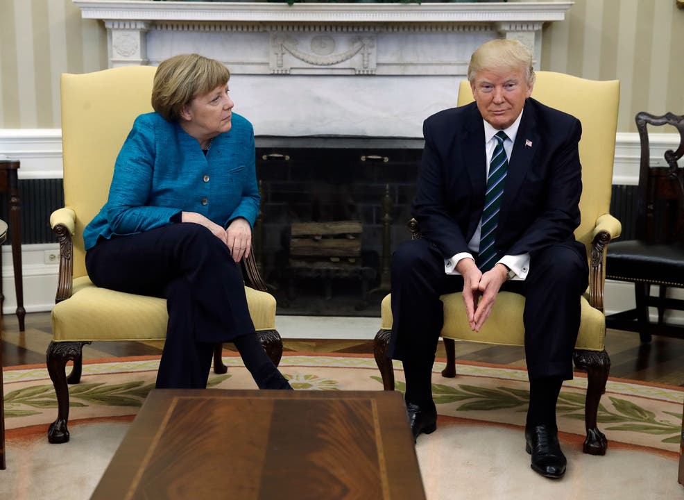 Am 17. März 2017 trifft Angela Merkel erstmals den damals neugewählten US-Präsident Donald Trump – mit dem sie selten einer Meinung sein sollte.