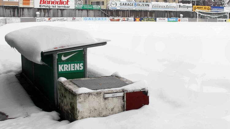 Zu viel Schnee im Kleinfeld: Spiel zwischen Kriens und dem FC Aarau verschoben