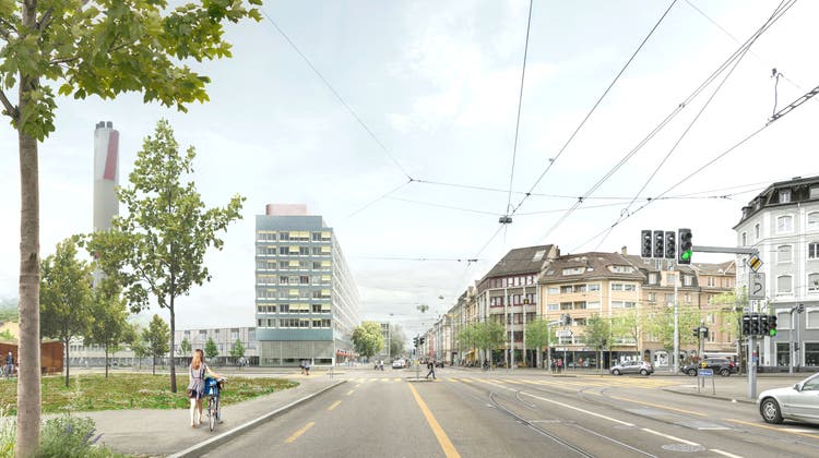 Die Visualisierung des geplanten Neubaus an der Ecke Voltastrasse / Elsässerstrasse. (Zvg)