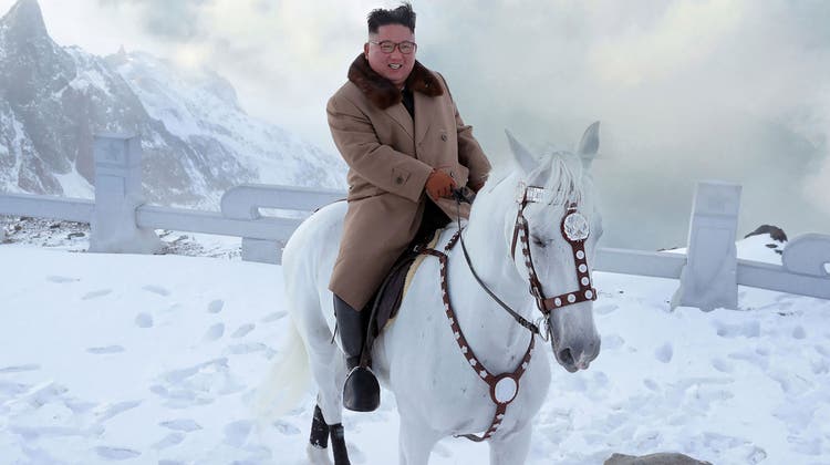 Der Sarg des verstorbenen Machthabers Kim Jong Il wurde vor zehn Jahren durch Nordkoreas Hauptstadt Pyöngyang kutschiert. (AP)