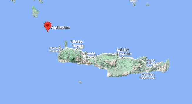 Das Unglück ereignete sich nahe der Insel Antikythera nordwestlich von Kreta.