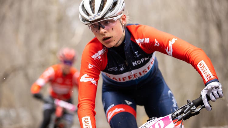 Noelle Rüetschi beim Swiss Bike Cup in Leukerbad 2021. (Bastien Ruffieux / zvg)