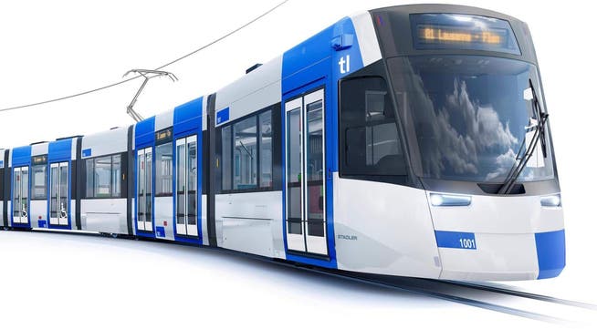 Visualisierung des neuen Stadler-Trams für die Lausanner Strassenbahn.
