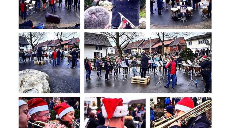 Weihnachtskonzert der Brass Band Matzendorf auf dem Dorfplatz