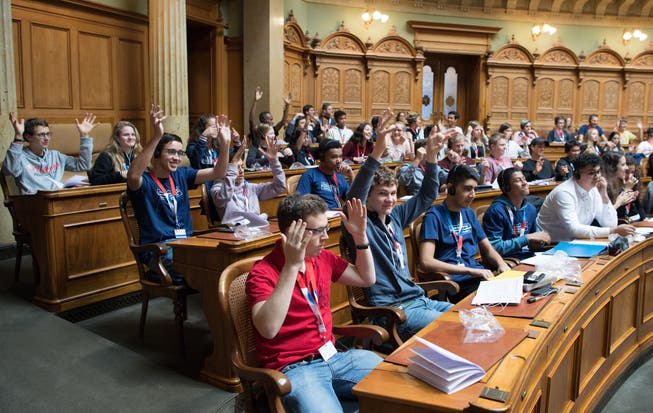 Jugendsession im November 2018 im Nationalratssaal in Bern.