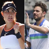 Belinda Bencic und Stan Wawrinka trommeln für Swiss Tennis. (Keystone)