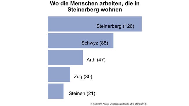 In diesen Gemeinden arbeiten die meisten Bewohnerinnen und Bewohner von Steinerberg.