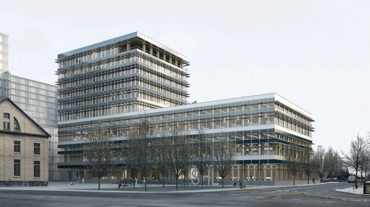 Das künftige Firmengebäude mit Produktion der SHL Medical AG am Südtor des Technologie Clusters Zug. (Visualisierung: Indievisual AG)