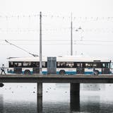 Ein VBL-Bus fährt über die Stadtluzerner Seebrücke. (Bild: Manuela Jans-Koch (26. November 2020))