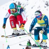 An der Spitze: Der Olympiazweite Marc Bischofberger (links) an einem Weltcuprennen in Arosa. (Bild: Gian Ehrenzeller / KEYSTONE)