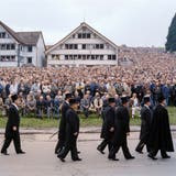 Das letzte Rheinfest vor der Coronapandemie. Auf der Grieswiese soll die Open-Air-Gemeindeversammlung über die Bühne gehen. (Bild: Andrea Stalder (Diessenhofen,20. Juli 2019))