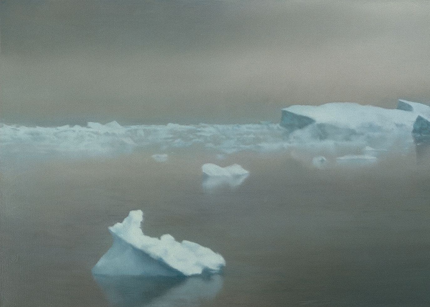 «Vierwaldstättersee», 1989. «St. Moritz», 1992. Öl auf Leinwand. Gerhard Richter schätzt weiche Fotobilder. «Eis», 1981. Gerhard Richter: «Davos» 1981, Öl auf Leinwand.
