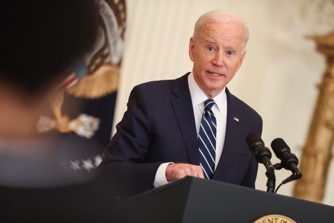 Ein Auftritt mit vielen Floskeln: Präsident Joe Biden hält seine erste Solo-Pressekonferenz.