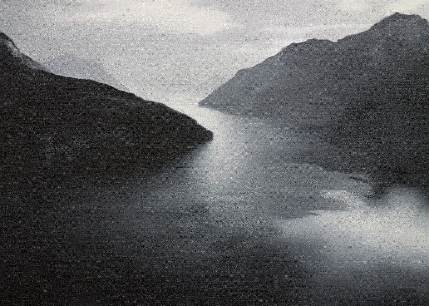 «Vierwaldstättersee», 1989. «St. Moritz», 1992. Öl auf Leinwand. Gerhard Richter schätzt weiche Fotobilder. «Eis», 1981. Gerhard Richter: «Davos» 1981, Öl auf Leinwand.