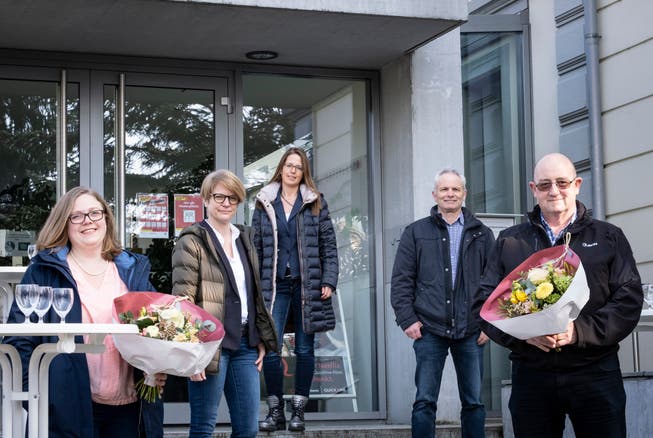 Der neue Gemeinderat von Märstetten: Andrina Loder Greutmann (neu), Sabina Michel, Gemeindepräsidentin Susanne Vaccari-Ruch, Guido Stadelmann, Martin Boltshauser (neu).
