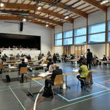 Kantonsratssitzung in der Mehrzweckhalle Kägiswil am 28. Januar 2021. (Philipp Unterschütz / Obwaldner Zeitung)