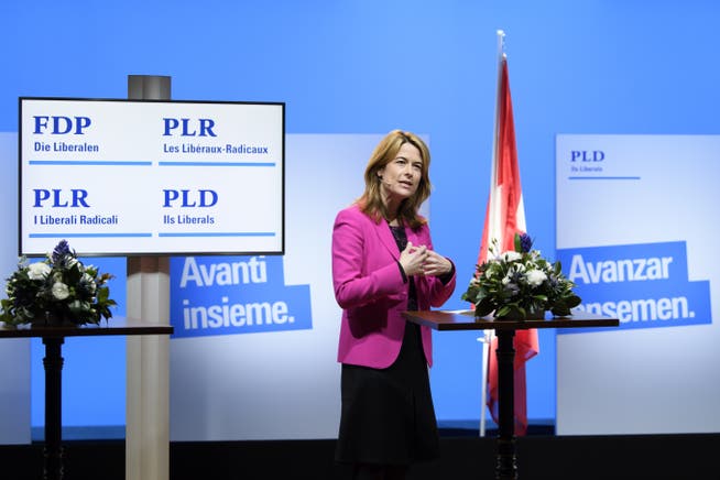 FDP-Präsidentin Petra Gössi an der ausserordentlichen Delegiertenversammlung vom Montag. 