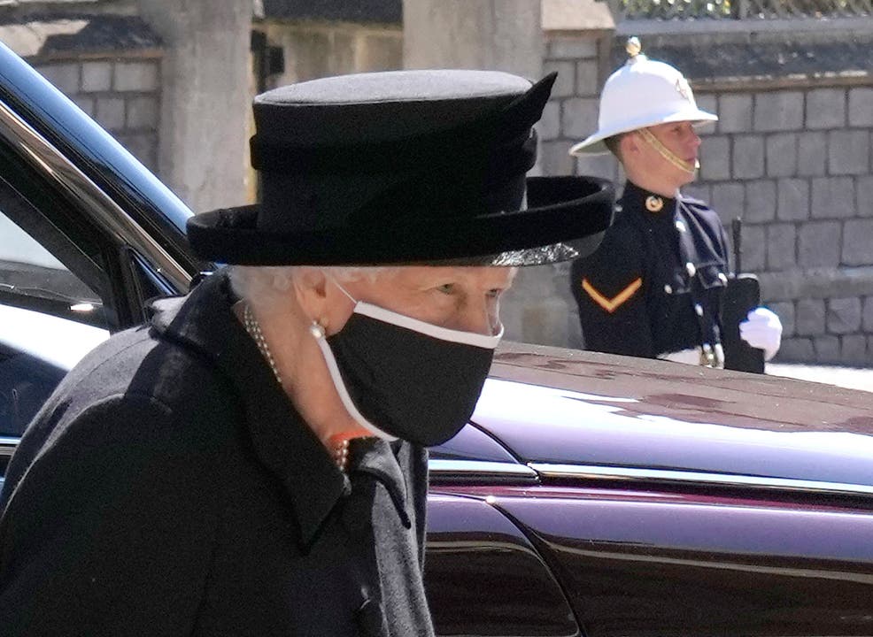Die Queen fuhr am Schluss des Trauerzugs im Auto mit.