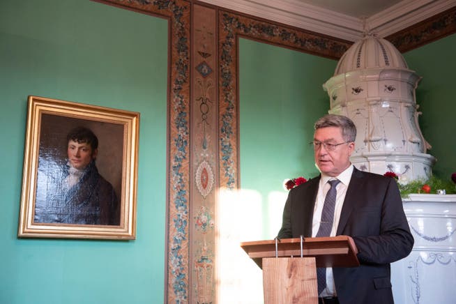 Sergei Garmonin, russischer Botschafter in der Schweiz – hier 2018 im Museum Burghalde in Lenzburg – mag es undiplomatisch scharf.